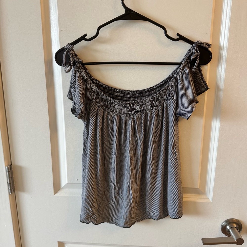 Black and white off the shoulder top